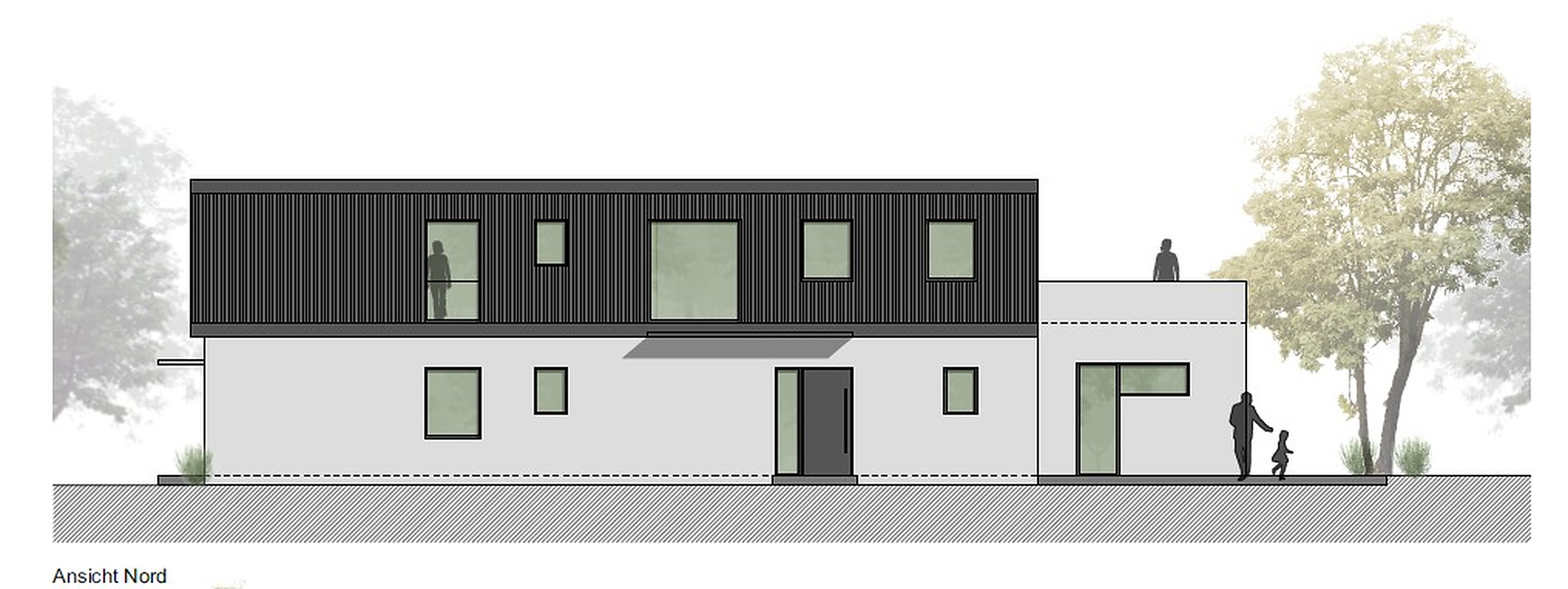 Single-family house in Heide – planned conversion, north elevation