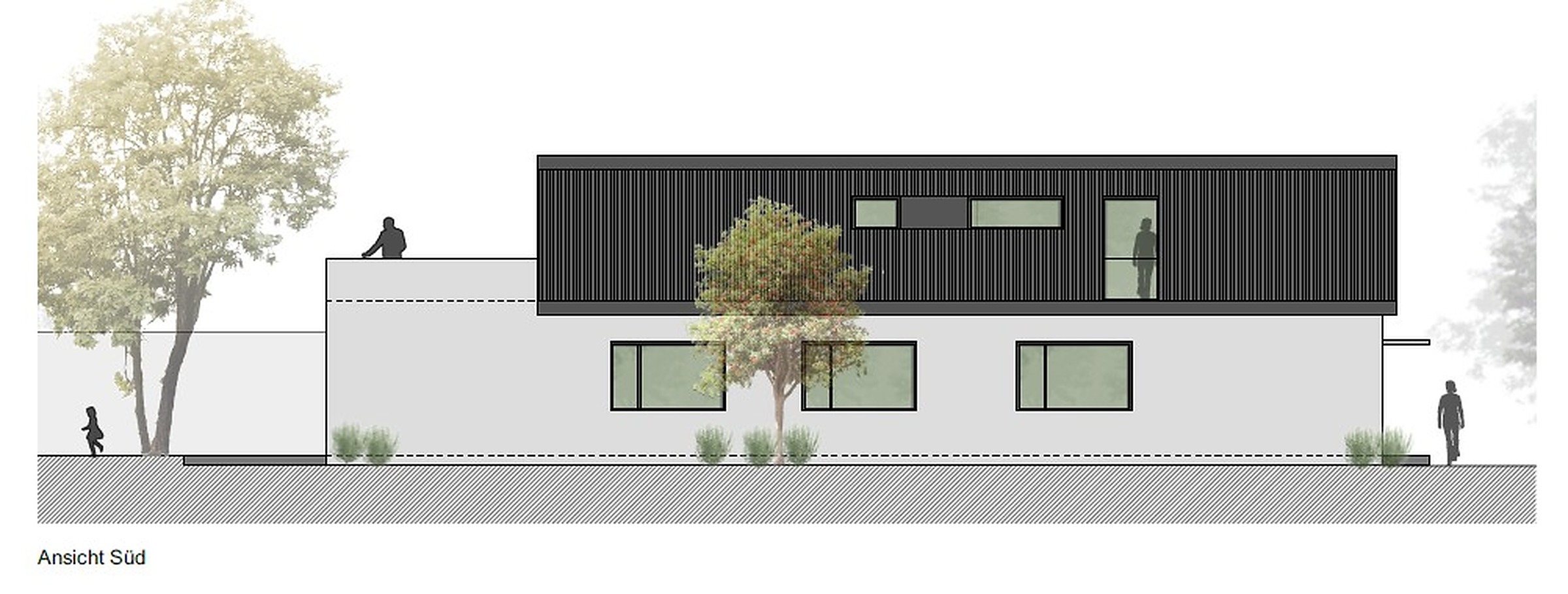 Single-family house in Heide – planned conversion, south elevation