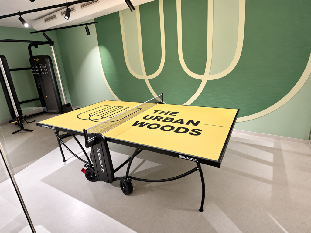 Table tennis in the shared area – The Urban Woods Delft